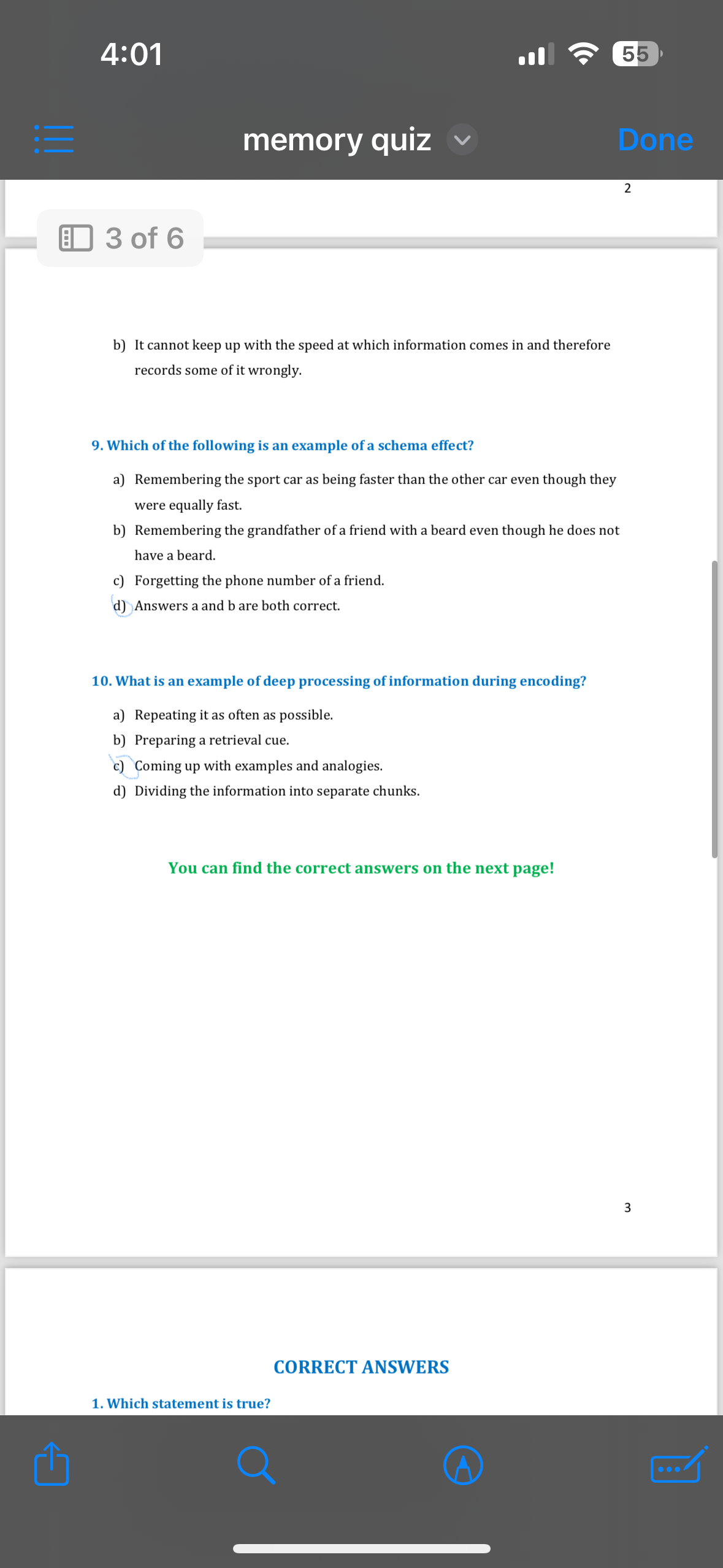 Answers to quiz - image 2 - student project