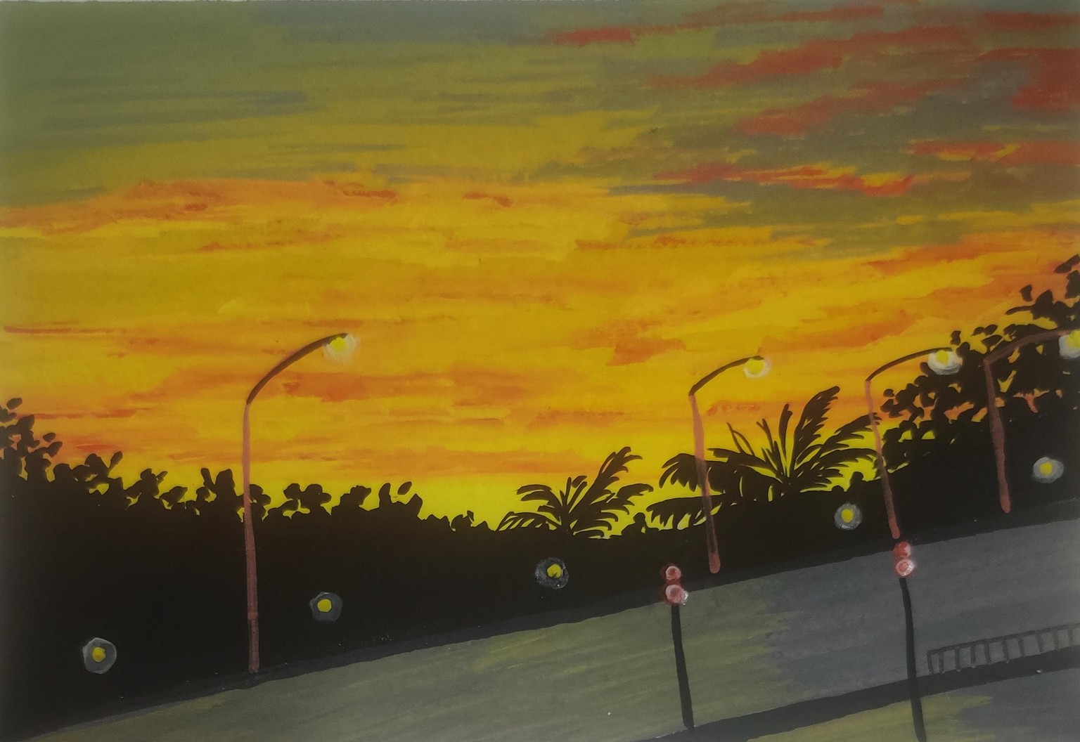 Expressive Skies and Aesthetic Clouds in Gouache with Umashree - image 8 - student project