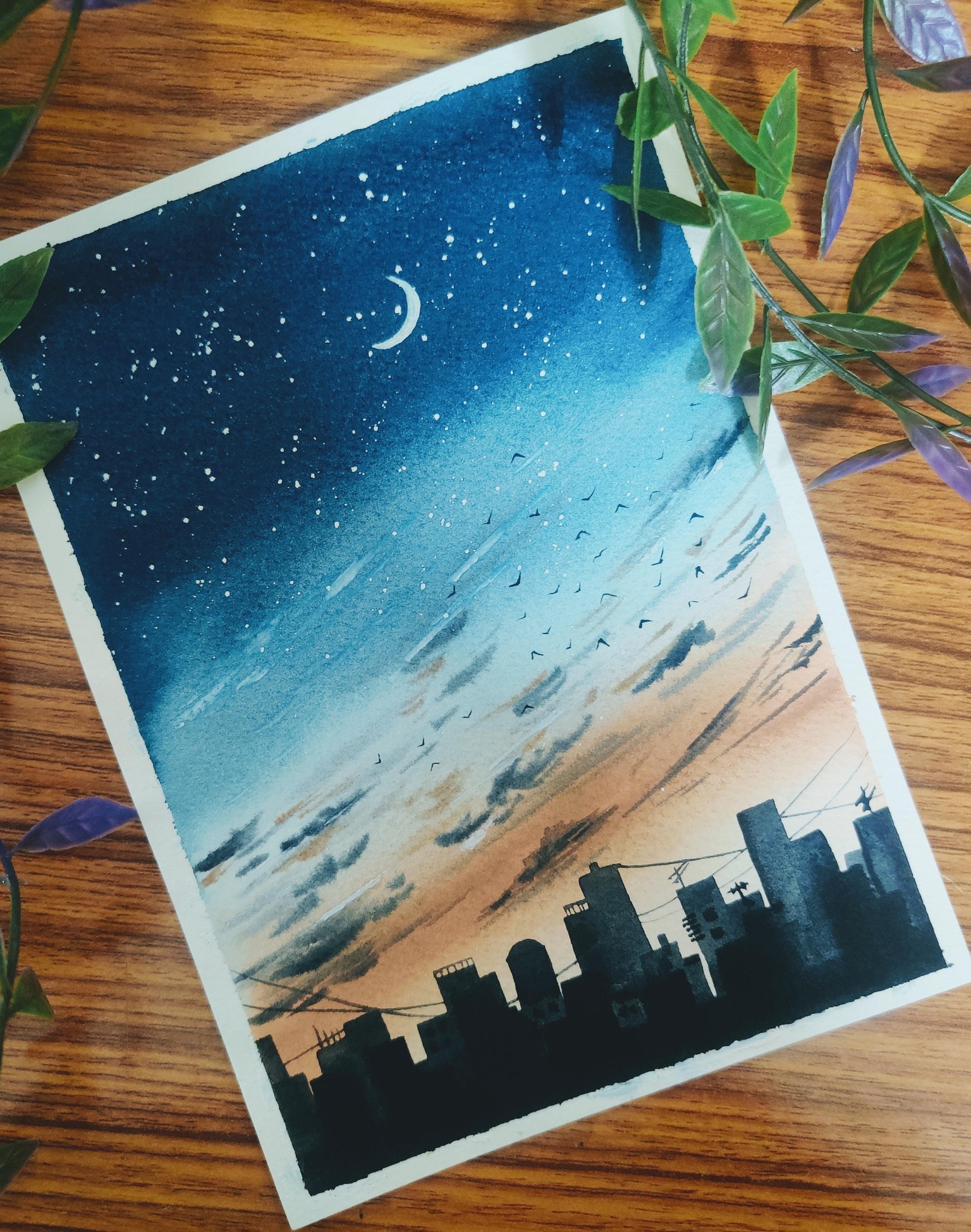 Watercolor Skyscapes with Shanan - image 4 - student project