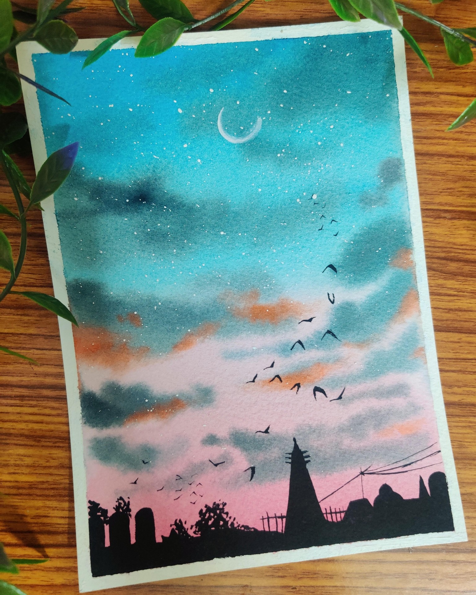 Watercolor Skyscapes with Shanan - image 2 - student project