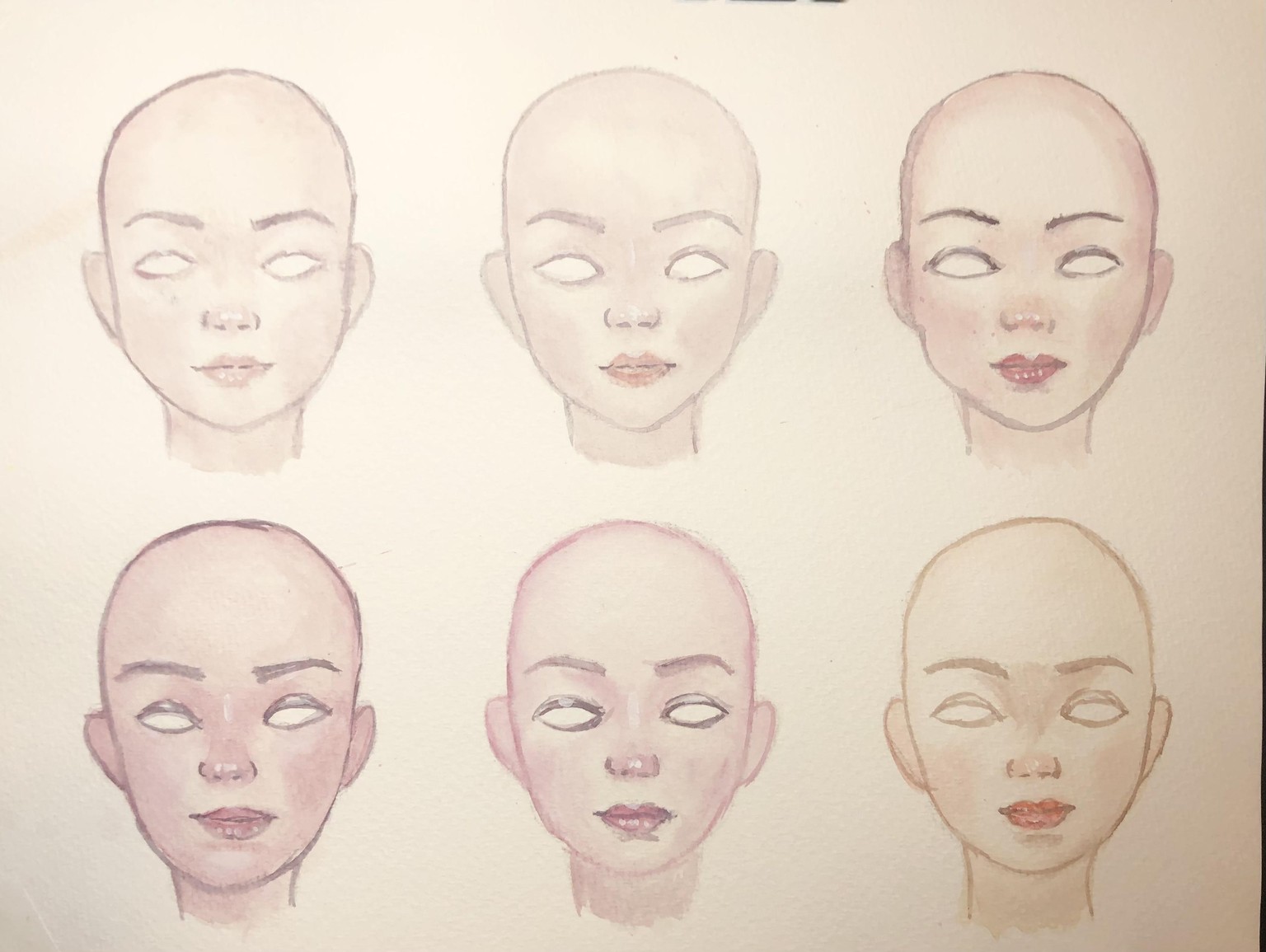 Gouache faces - image 2 - student project