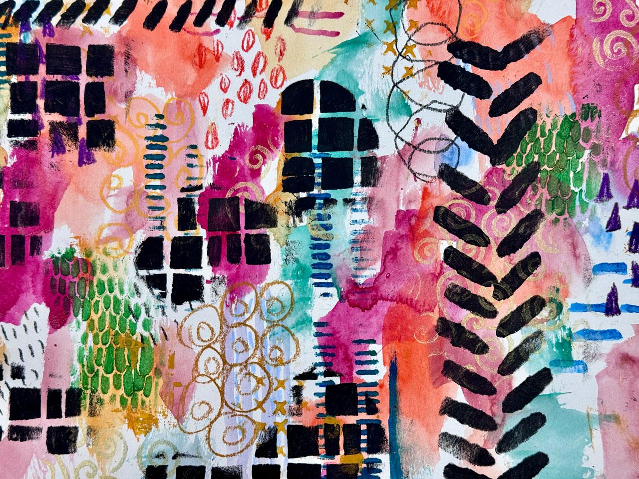 Master Mark-Making Like Klimt: 60 Art Prompts for Mixed Media Magic Class - image 1 - student project