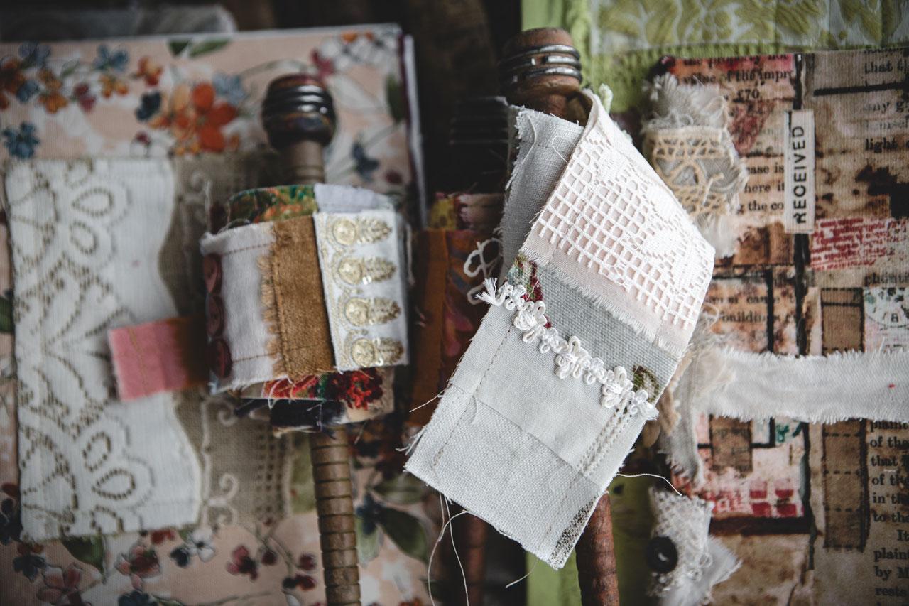Fabric Snippet Rolls and Clusters: Enhancing Your Art Journal Covers - image 3 - student project