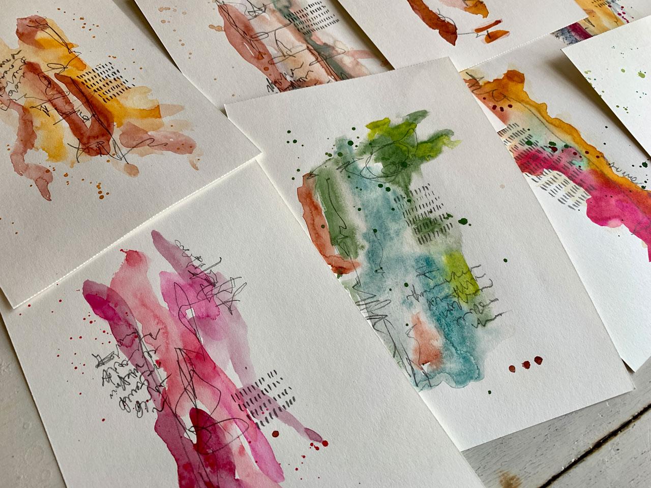 Watercolor Abstracts: Using Watercolor And Mark Making To Create Interesting Abs - image 2 - student project