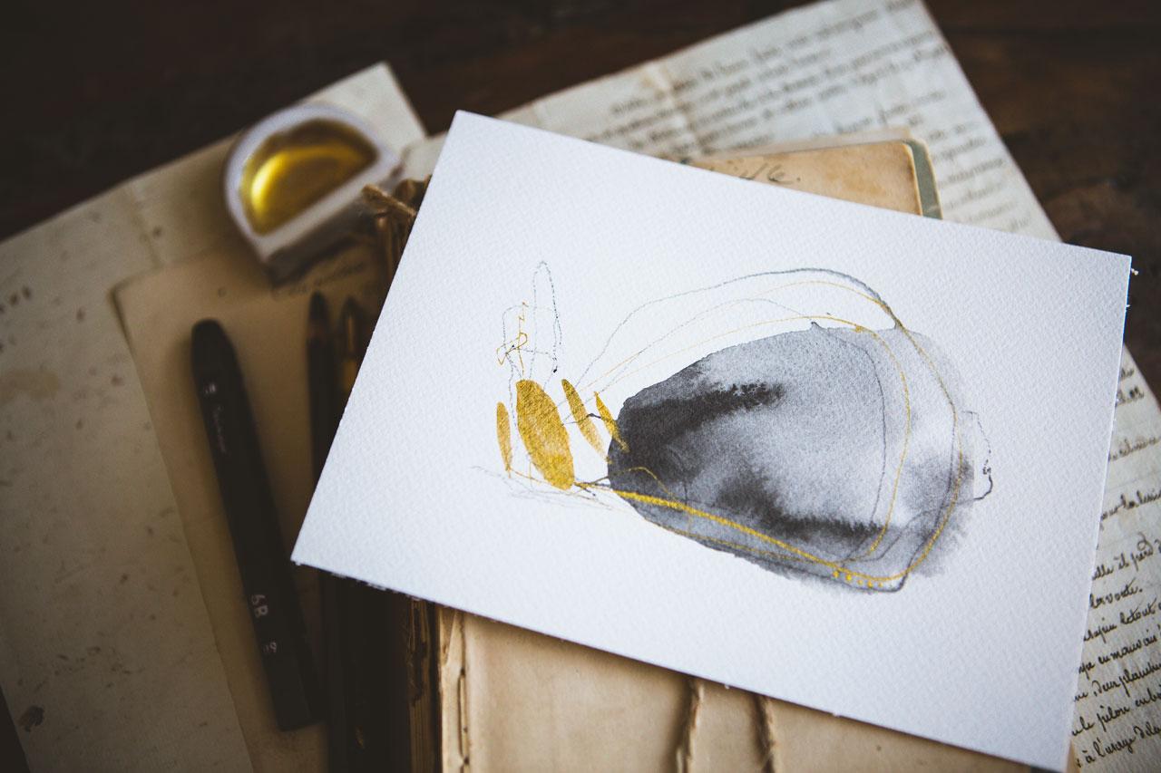 Graphite & Gold: Create Interesting Abstracts in a Limited Color Palette - image 2 - student project