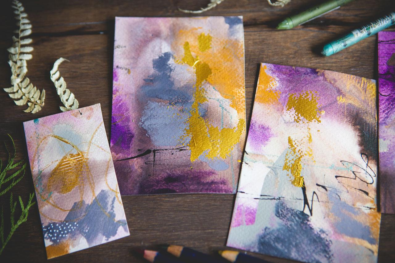 Mixed Media Abstracts - Experiment With Water Soluble Supplies - Crayons, Pencil - image 1 - student project