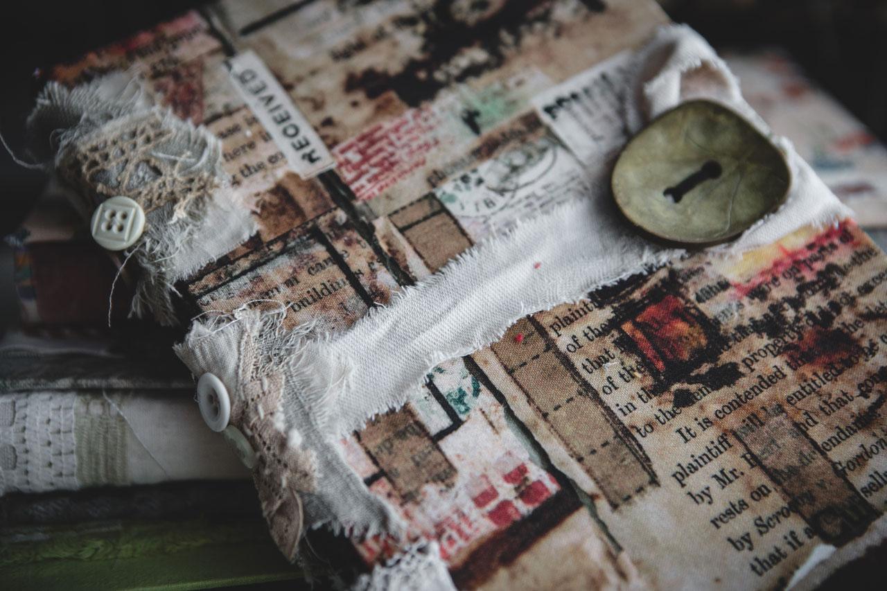 Fabric Snippet Rolls and Clusters: Enhancing Your Art Journal Covers - image 7 - student project