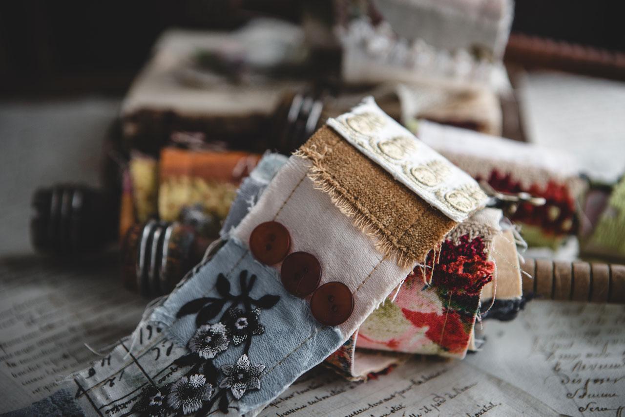 Fabric Snippet Rolls and Clusters: Enhancing Your Art Journal Covers - image 1 - student project