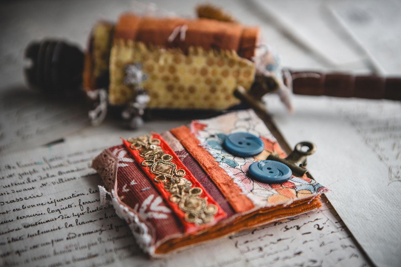 Fabric Snippet Rolls and Clusters: Enhancing Your Art Journal Covers - image 8 - student project