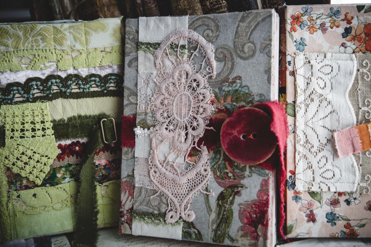 Fabric Snippet Rolls and Clusters: Enhancing Your Art Journal Covers - image 5 - student project