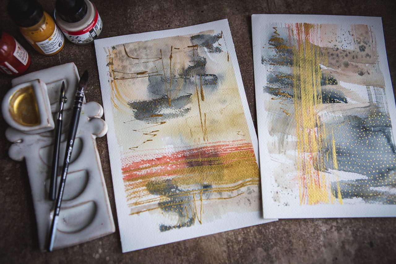 Intuitive Painting: Creating Abstracts In Acrylic Inks & Gold Mica Ink - image 1 - student project