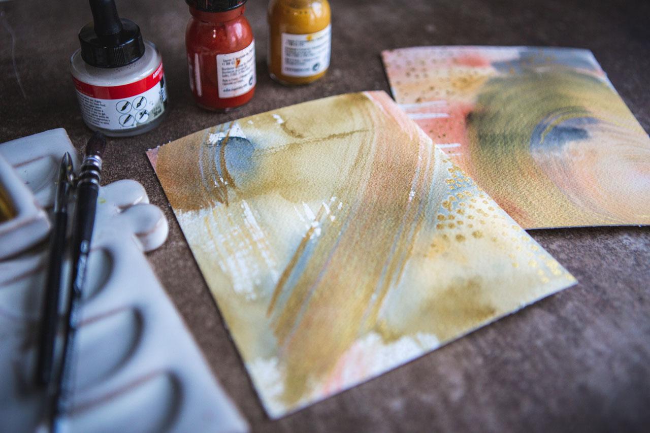 Intuitive Painting: Creating Abstracts In Acrylic Inks & Gold Mica Ink - image 2 - student project