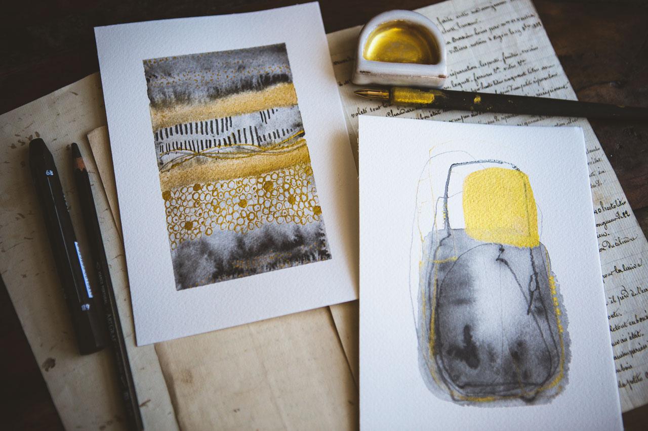 Graphite & Gold: Create Interesting Abstracts in a Limited Color Palette - image 1 - student project