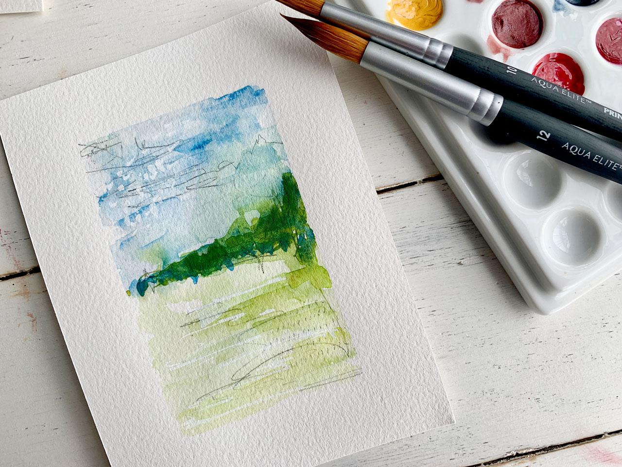 Watercolor Abstract Landscapes - image 1 - student project