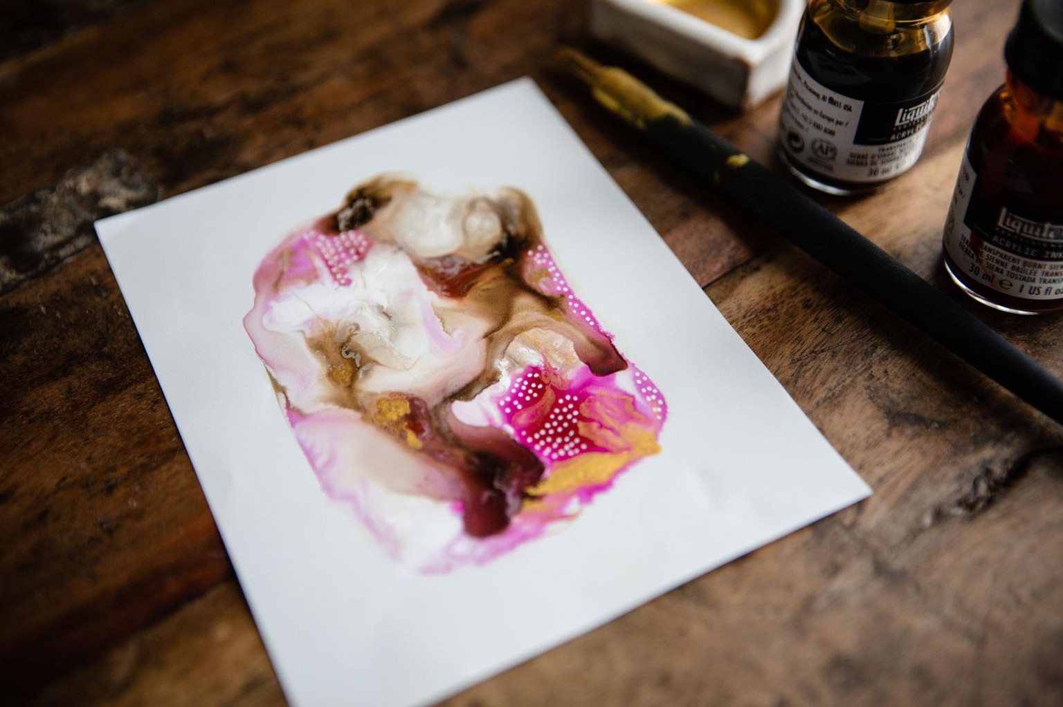 Acrylic Inks: Create Interesting Abstracts on Mineral Paper - image 1 - student project