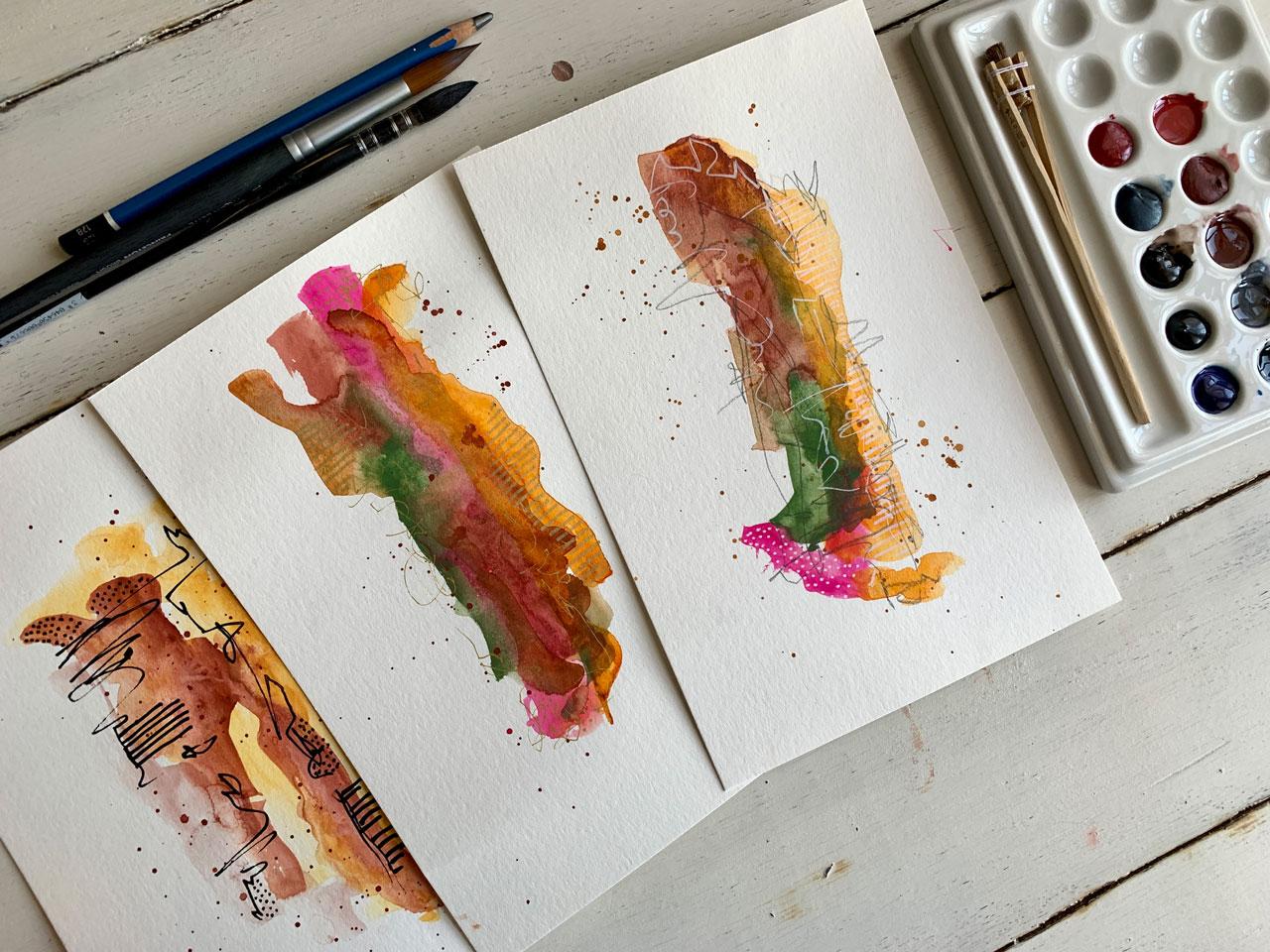 Watercolor Abstracts: Using Watercolor And Mark Making To Create Interesting Abs - image 1 - student project
