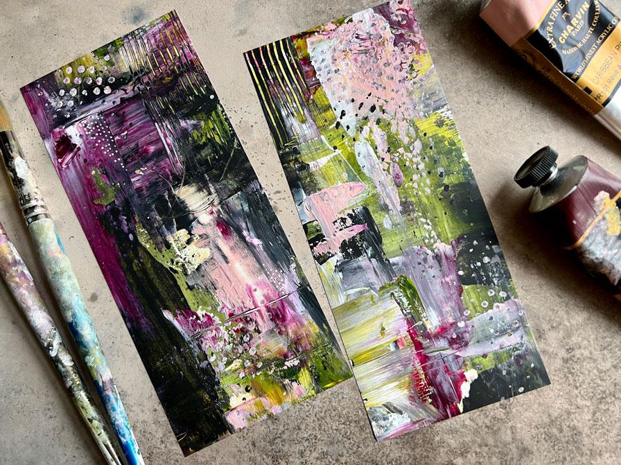 Acrylic Paint Abstracts on Mineral Paper: Creating and Exploring Techniques and - image 1 - student project