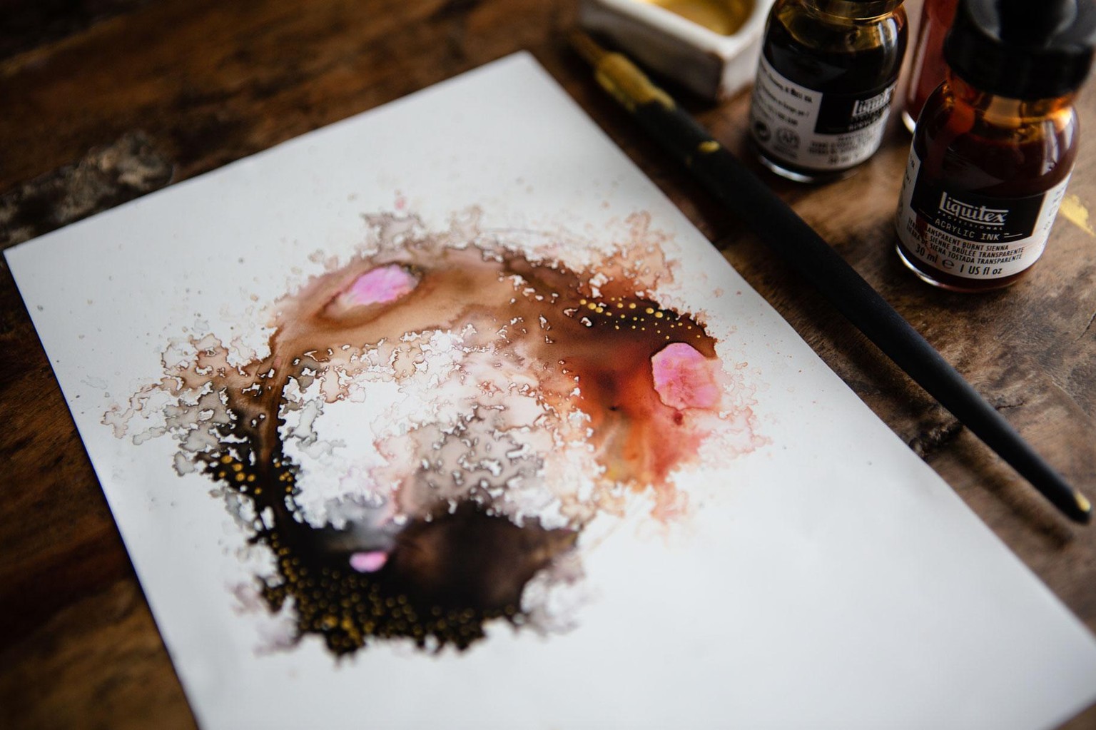 Acrylic Inks: Create Interesting Abstracts on Mineral Paper - image 2 - student project
