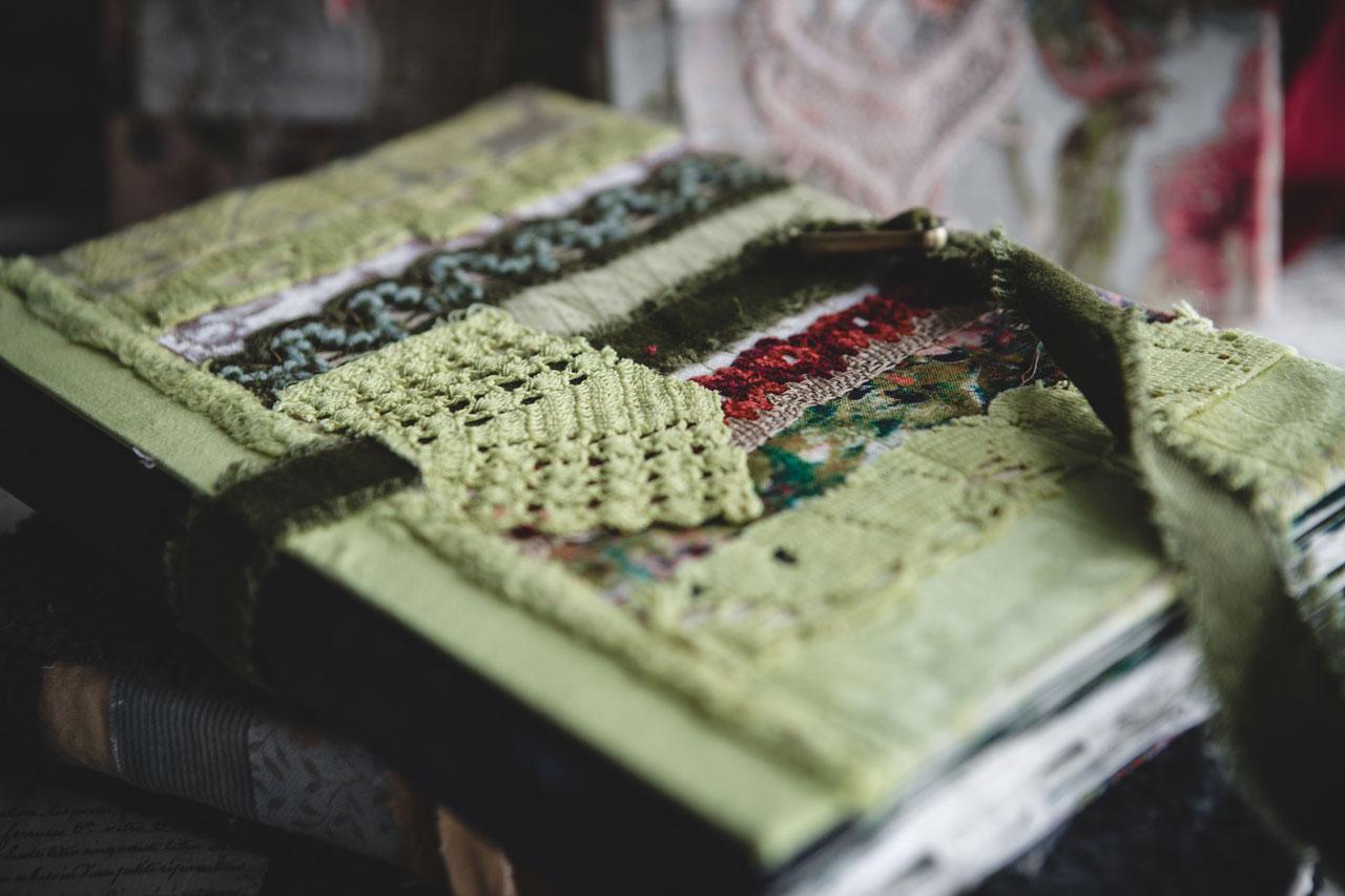 Fabric Snippet Rolls and Clusters: Enhancing Your Art Journal Covers - image 6 - student project