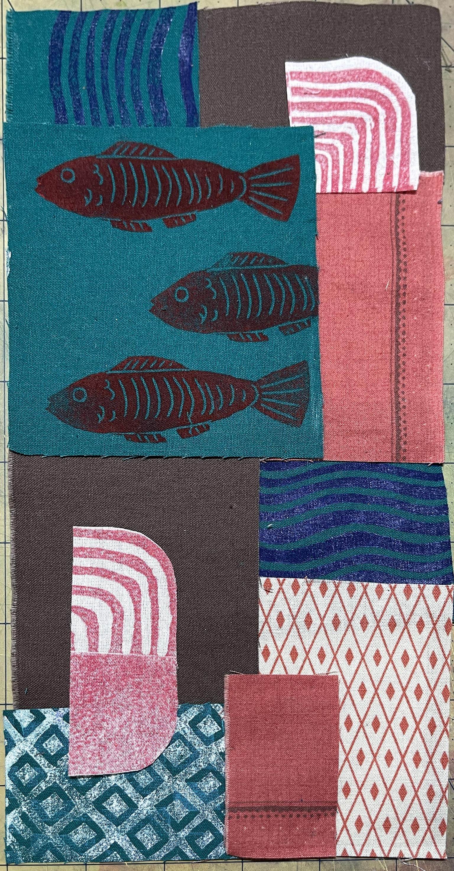 Hand stamped and stitched pouch - image 1 - student project