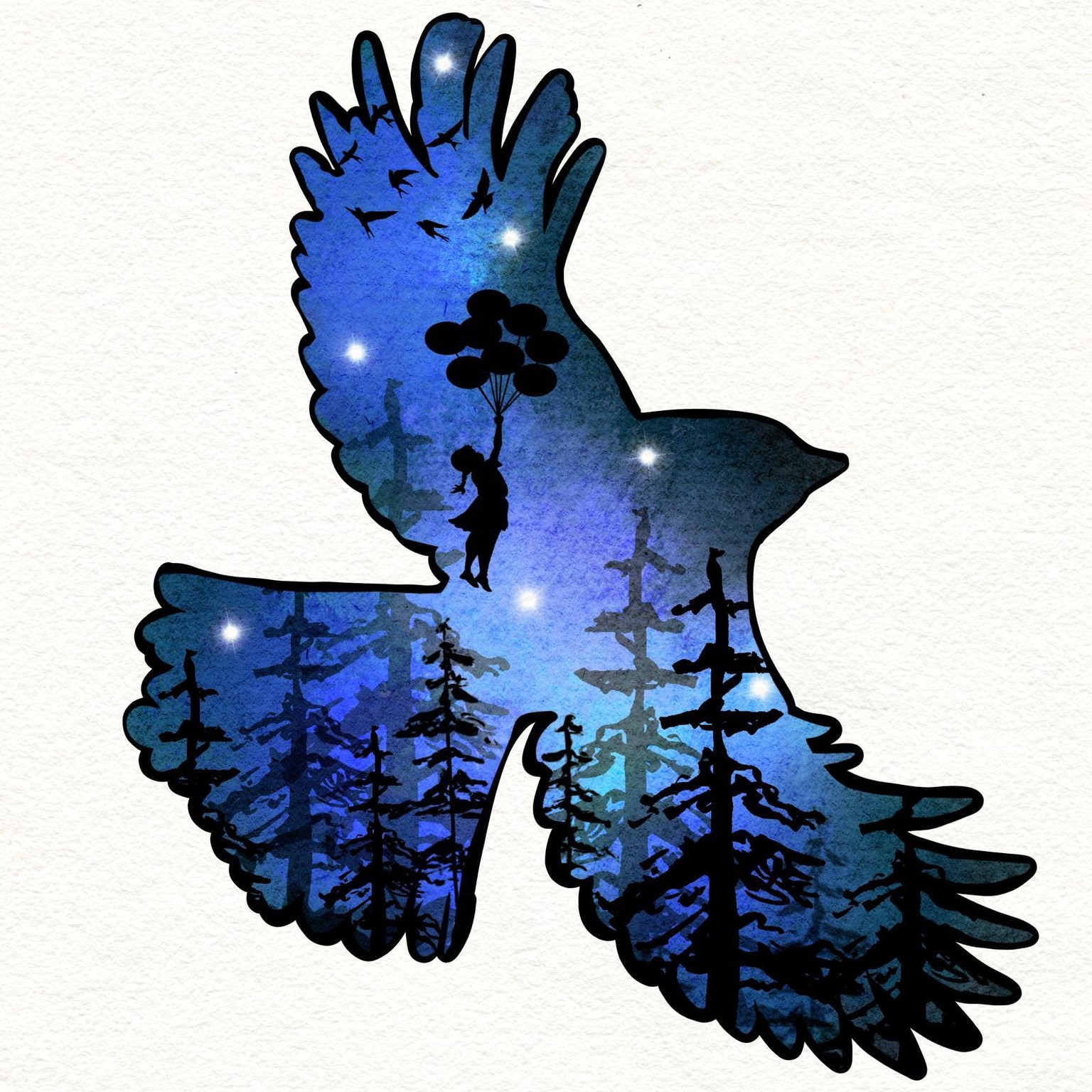 Watercolor forest - image 1 - student project