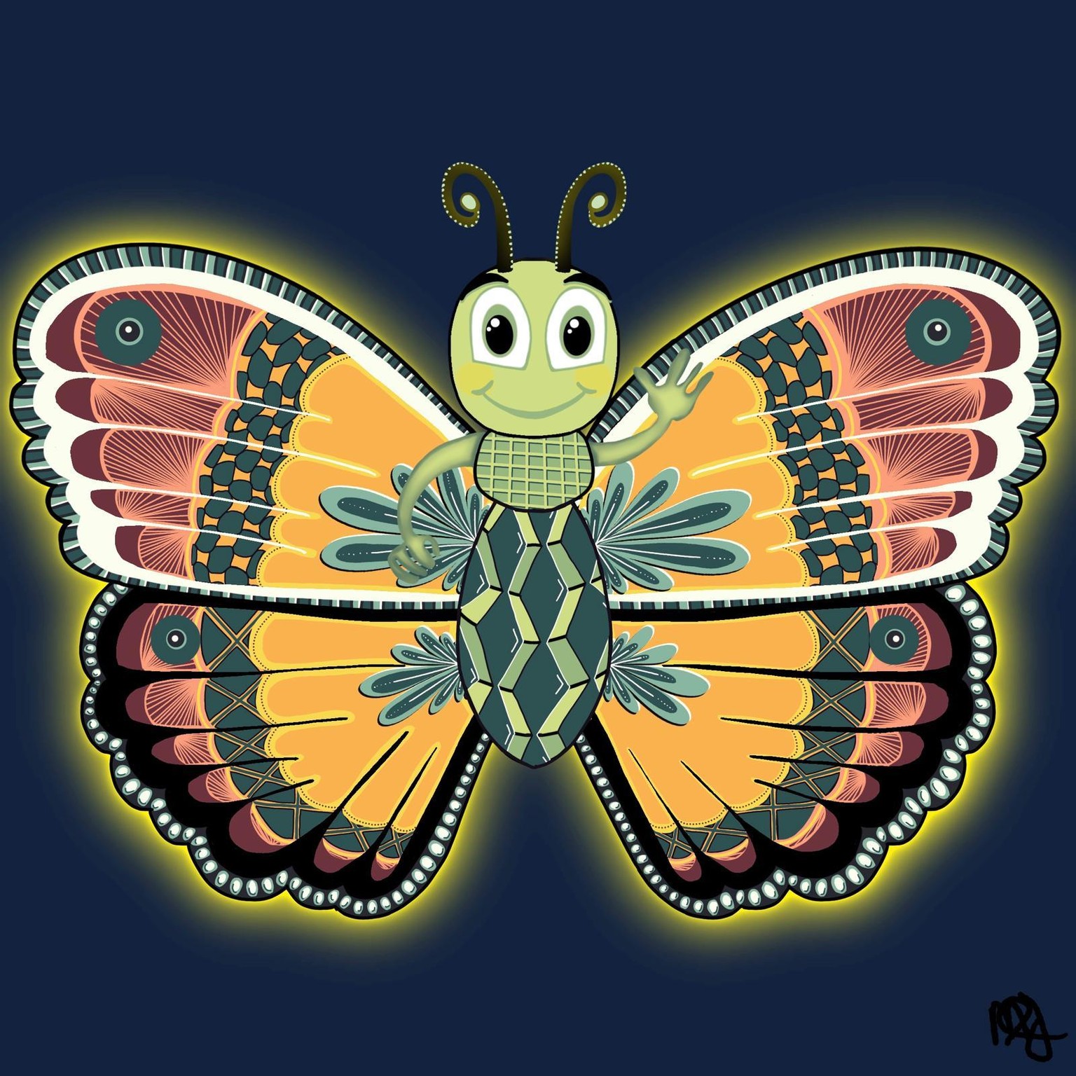 Glowing butterfly - image 1 - student project