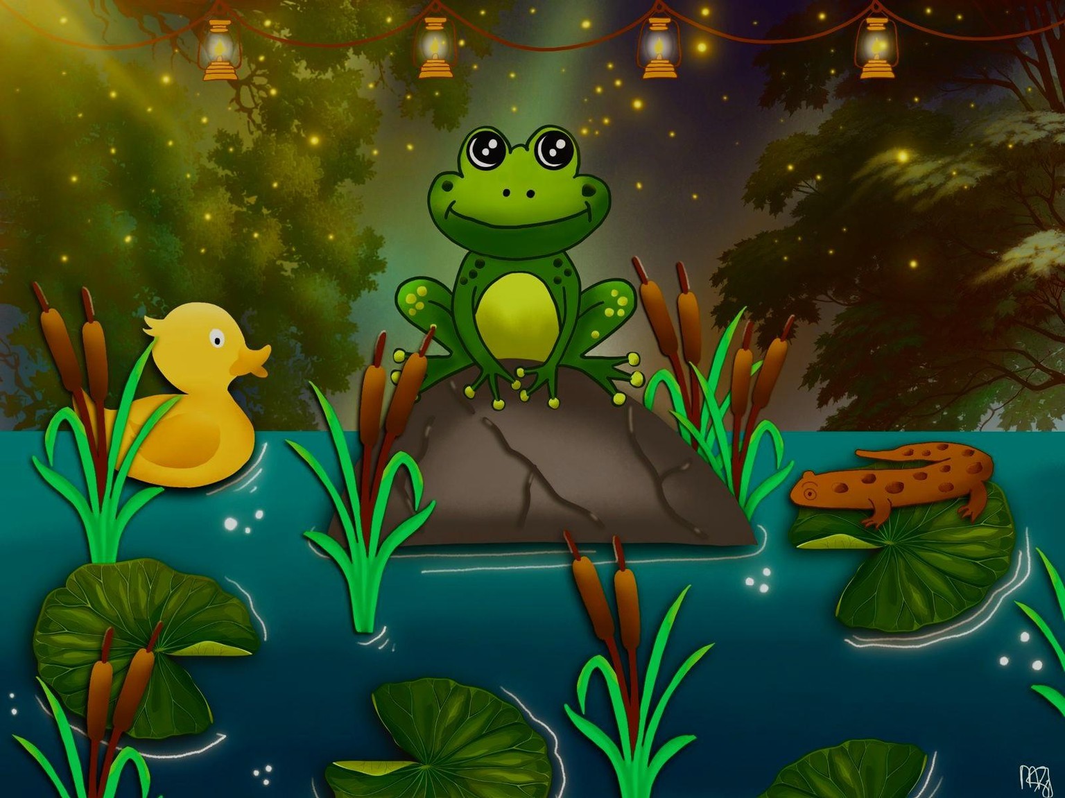 Simple pond illustration - image 1 - student project