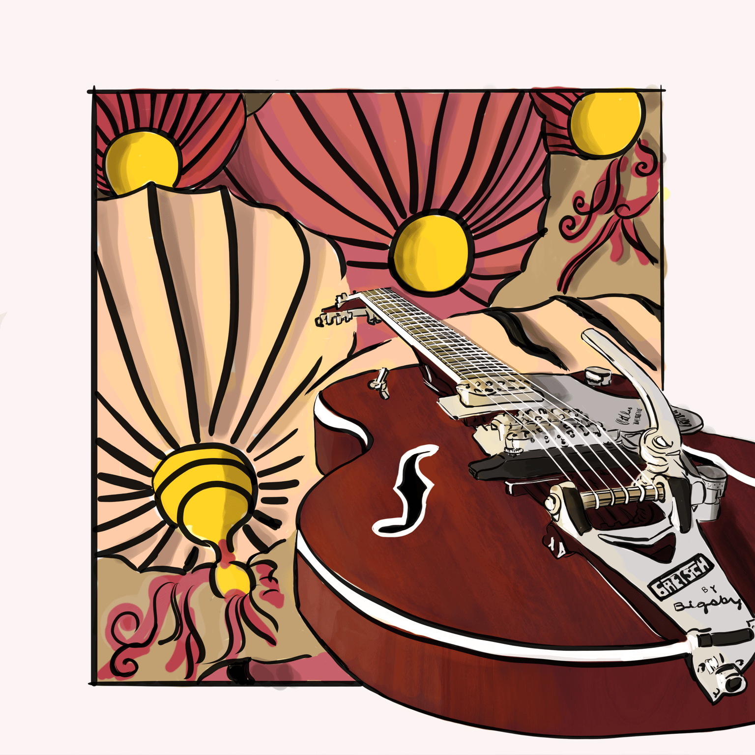 Gretcsh Guitar Illustration - image 1 - student project