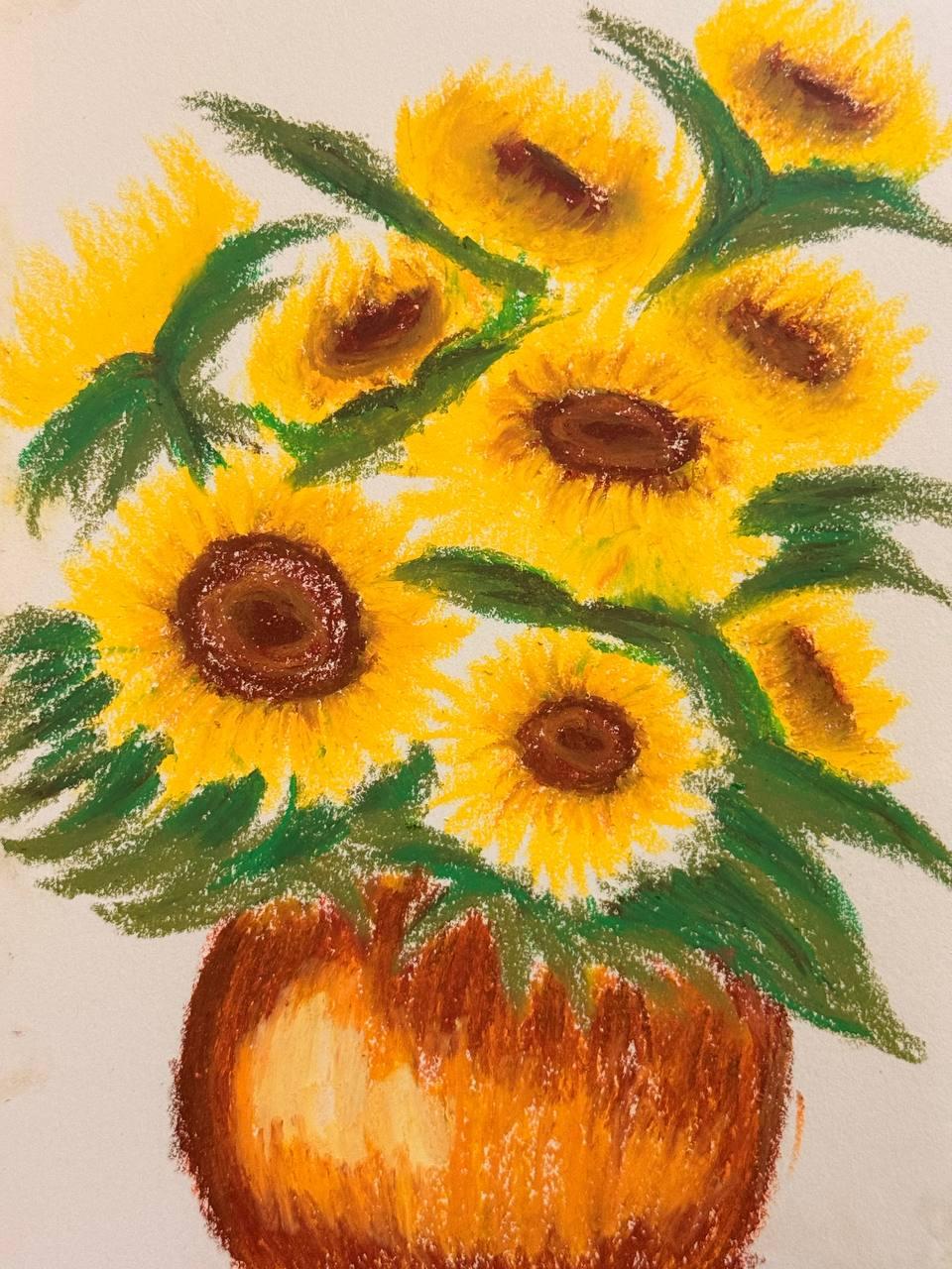 Oil Pastel Flowers - image 3 - student project