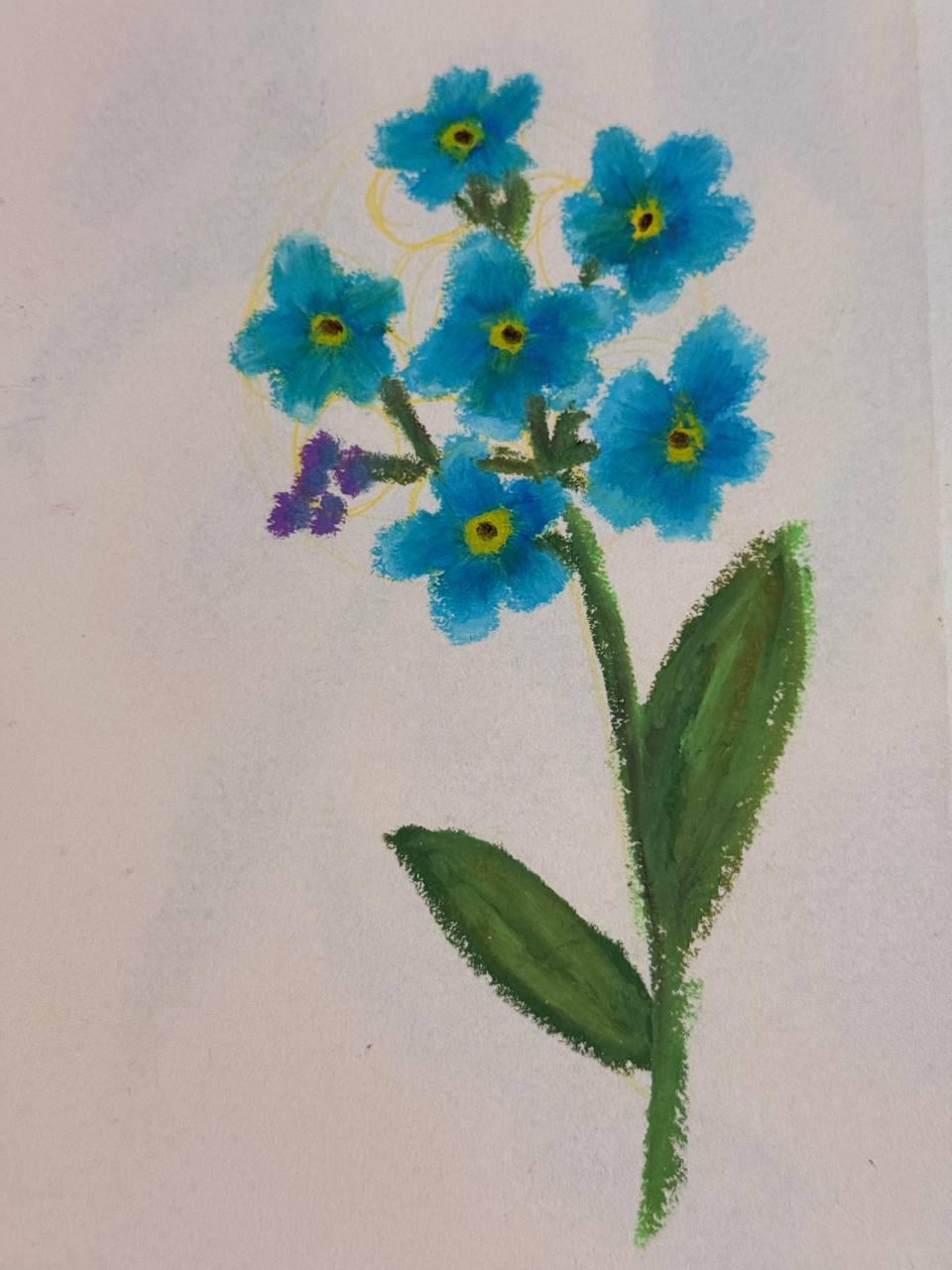 Oil Pastel Flowers - image 1 - student project