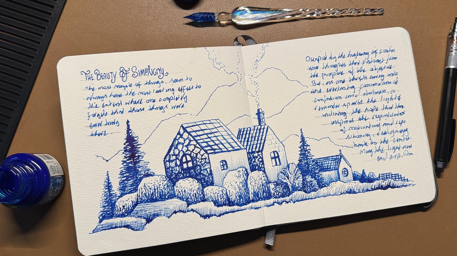 Everyday Spread with Glass Dip Pen & Blue Ink! - image 1 - student project