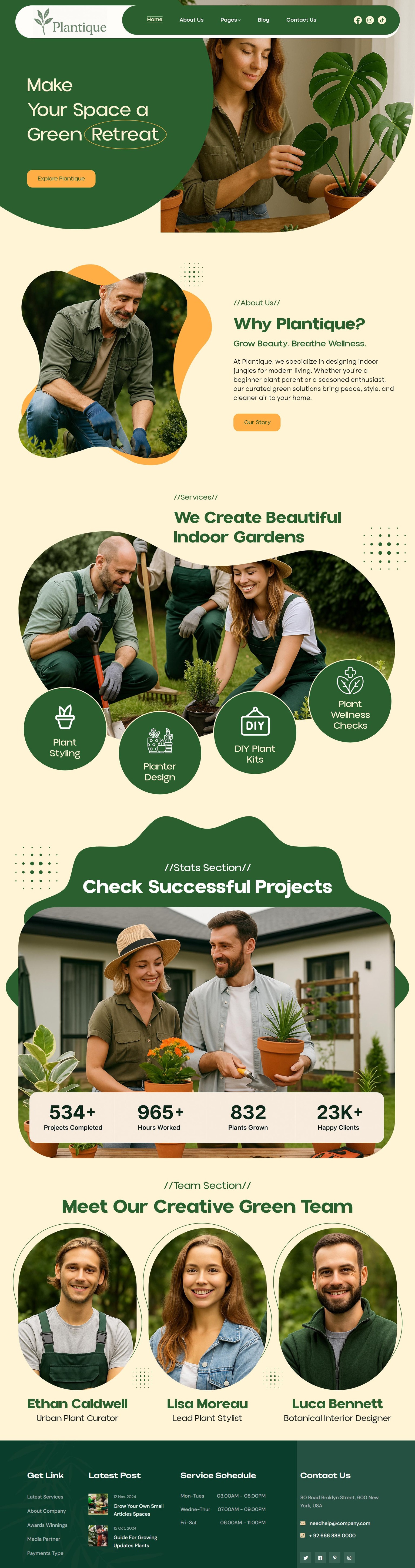 Plantique – Indoor Gardening & Botanical Styling Website - image 1 - student project
