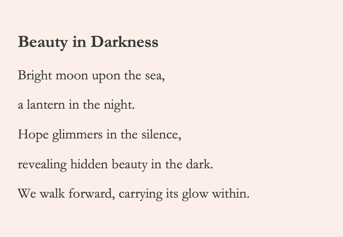 Beauty in Darkness - image 1 - student project
