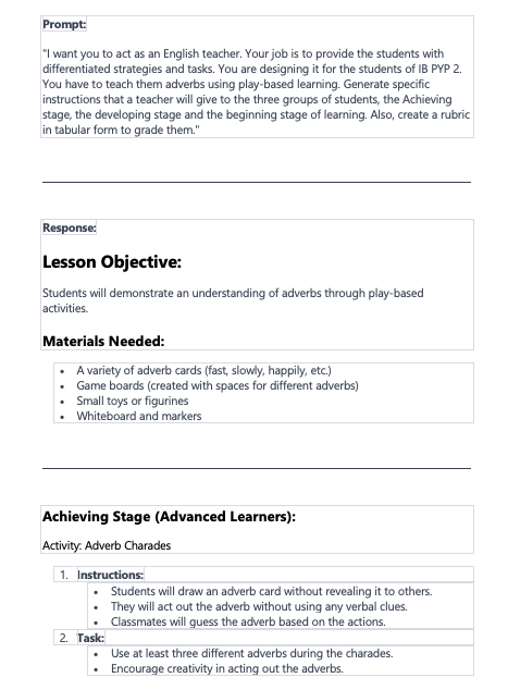Giving a prompt to Chat GPT - image 1 - student project