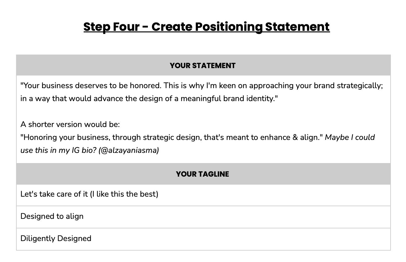 Positioning Statement & Tagline - image 4 - student project