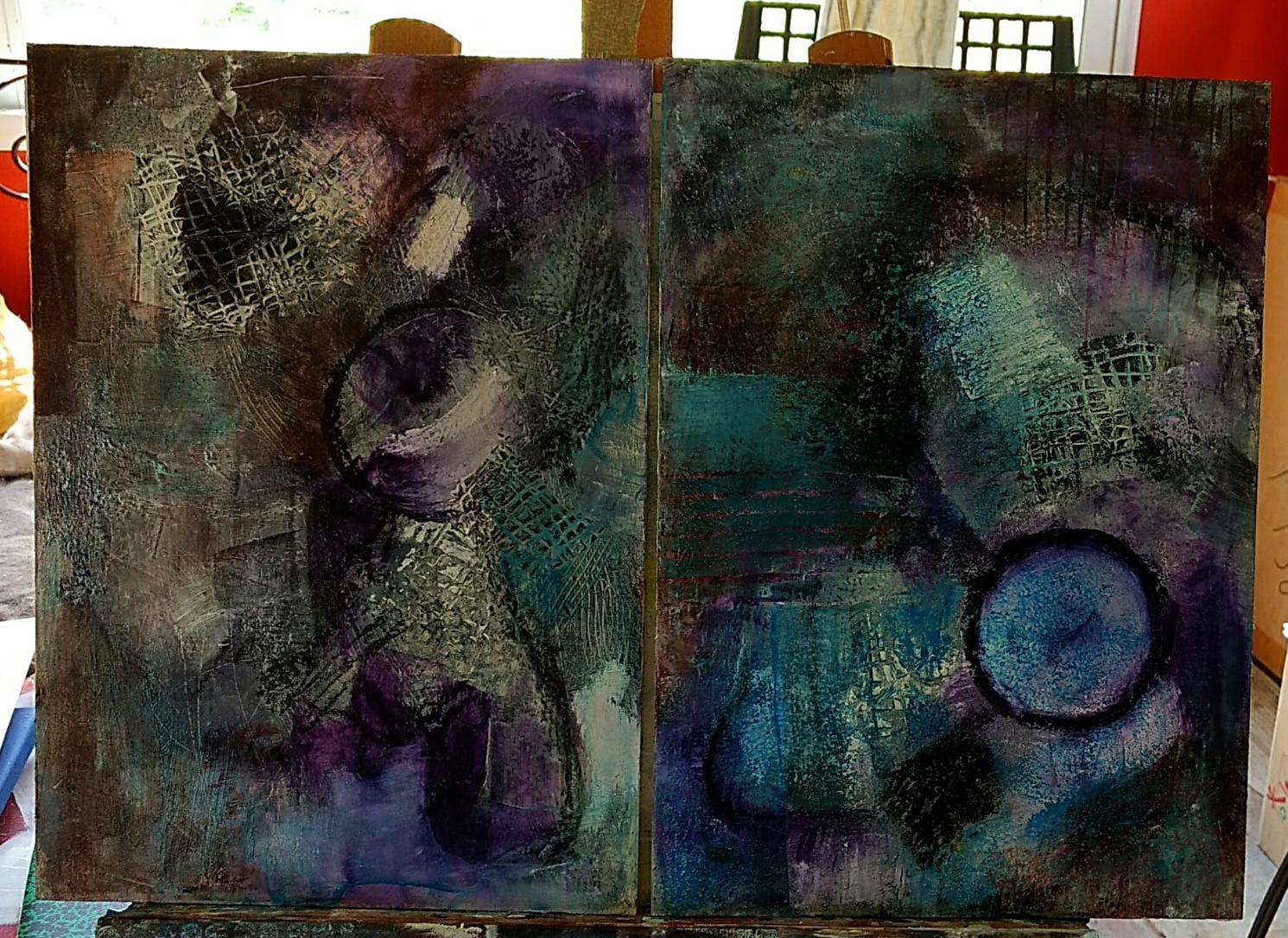 My test in progress with cold wax and my own tools :) - image 1 - student project