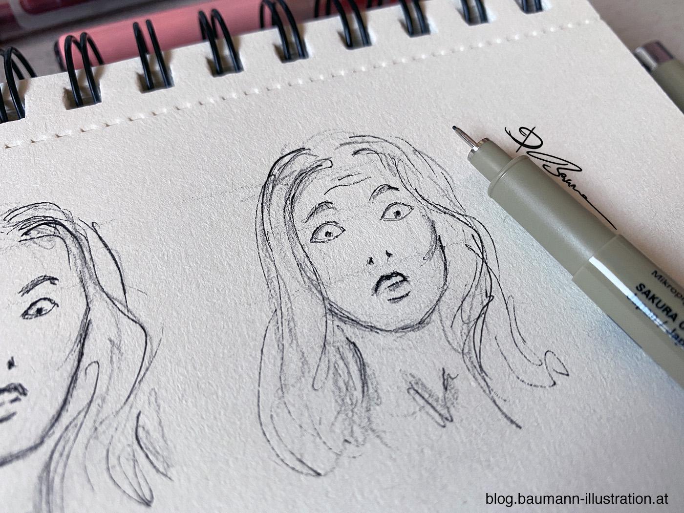 Sketching facial expressions - image 1 - student project
