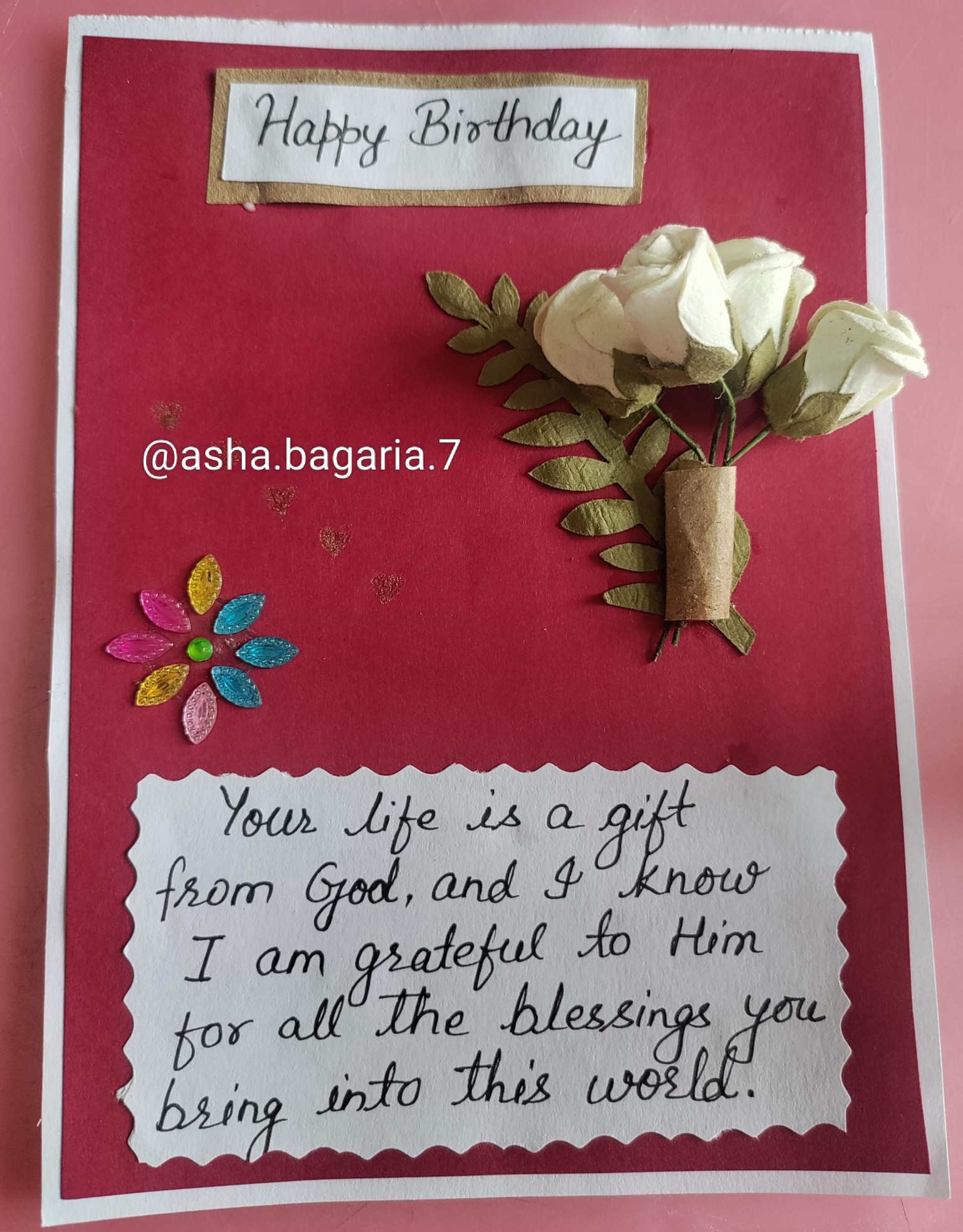 Beautiful handmade birthday card - image 1 - student project
