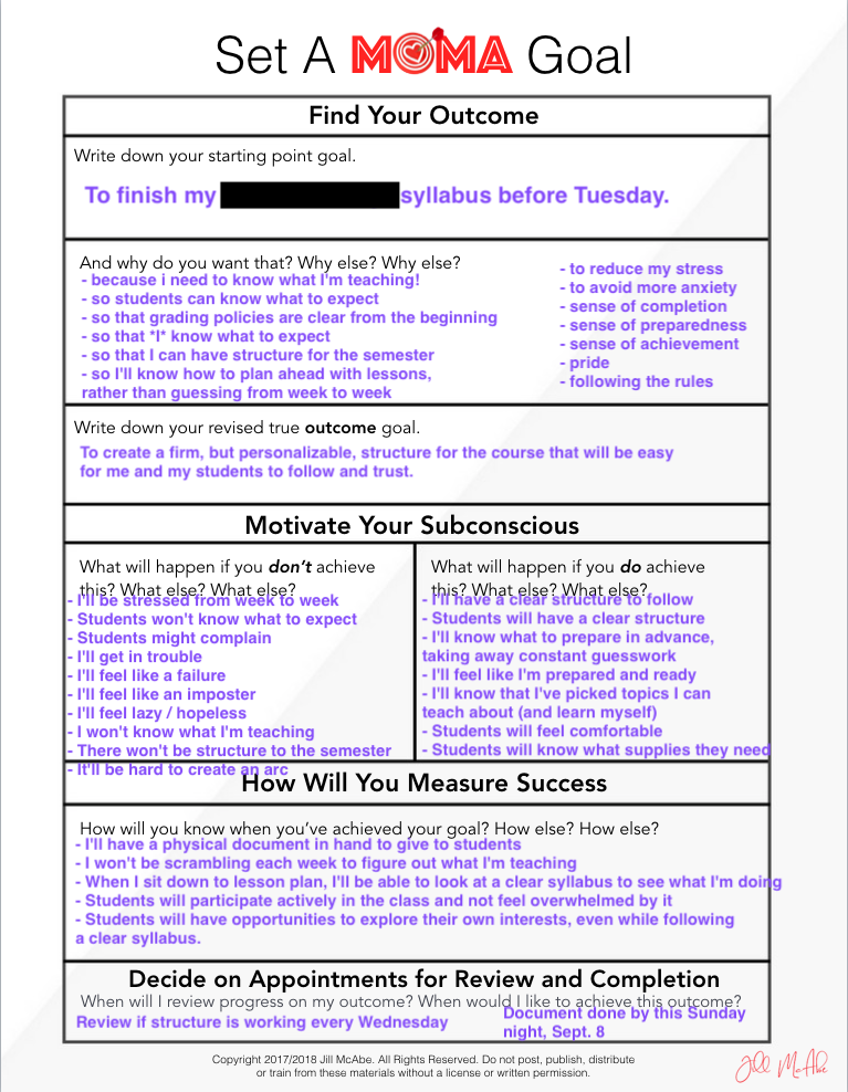 MOMA Goal #1 - Structuring my Teaching - image 1 - student project