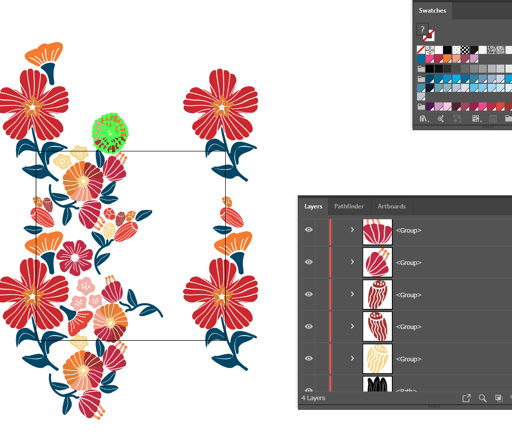 Negative Space-Flower Toss in Teal - image 4 - student project
