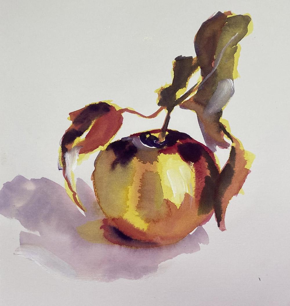 Wet-in-Wet Watercolor Apples - image 4 - student project