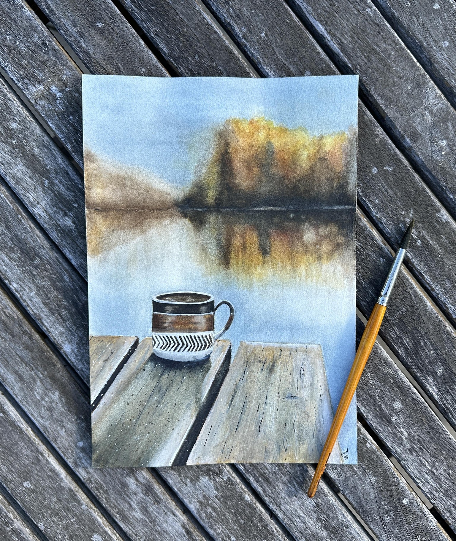 Painting Light and Shadow - Enjoying Coffee by the Lake - image 1 - student project