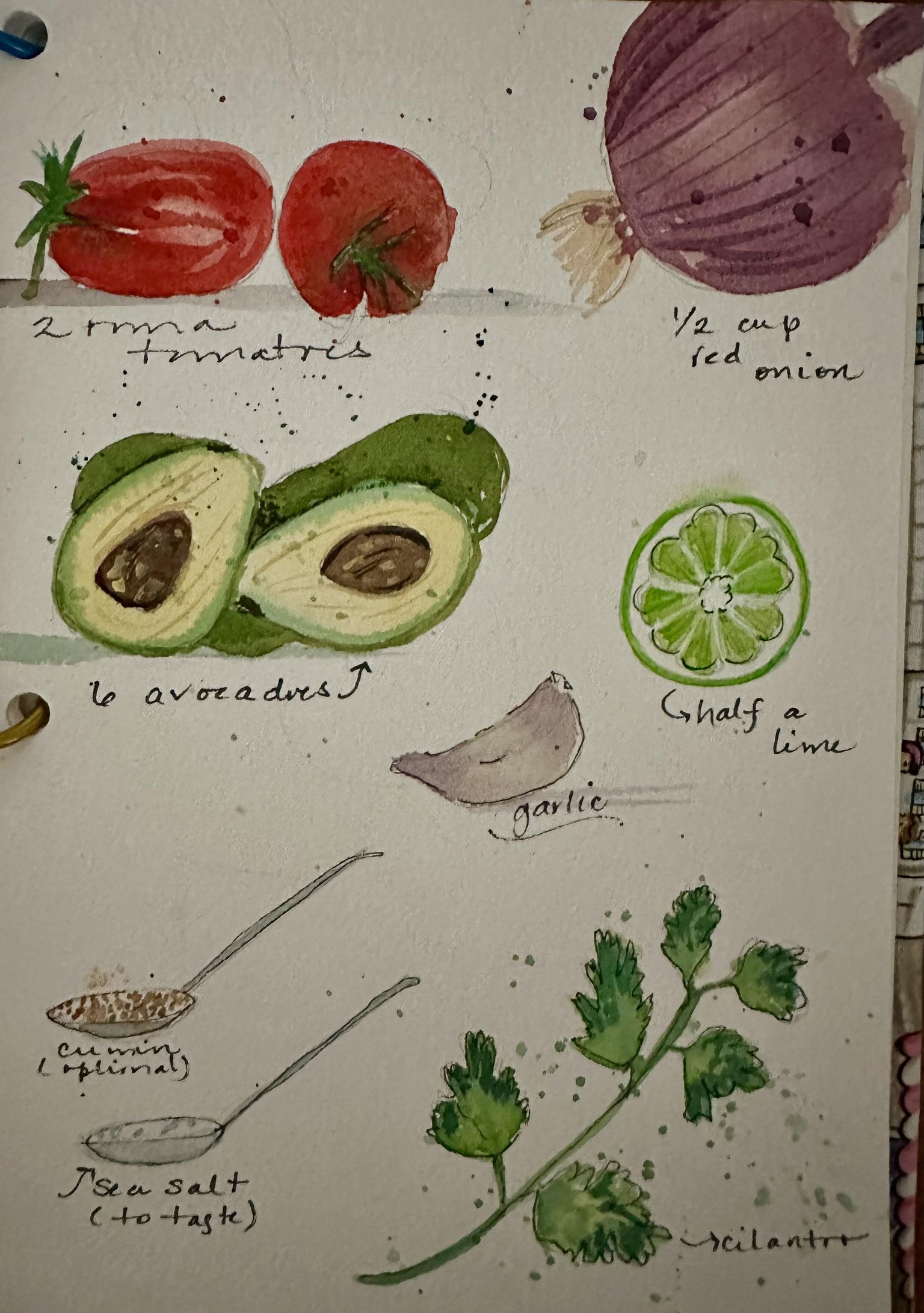 Art Journaling: Yummy Guacamole Recipe - image 2 - student project