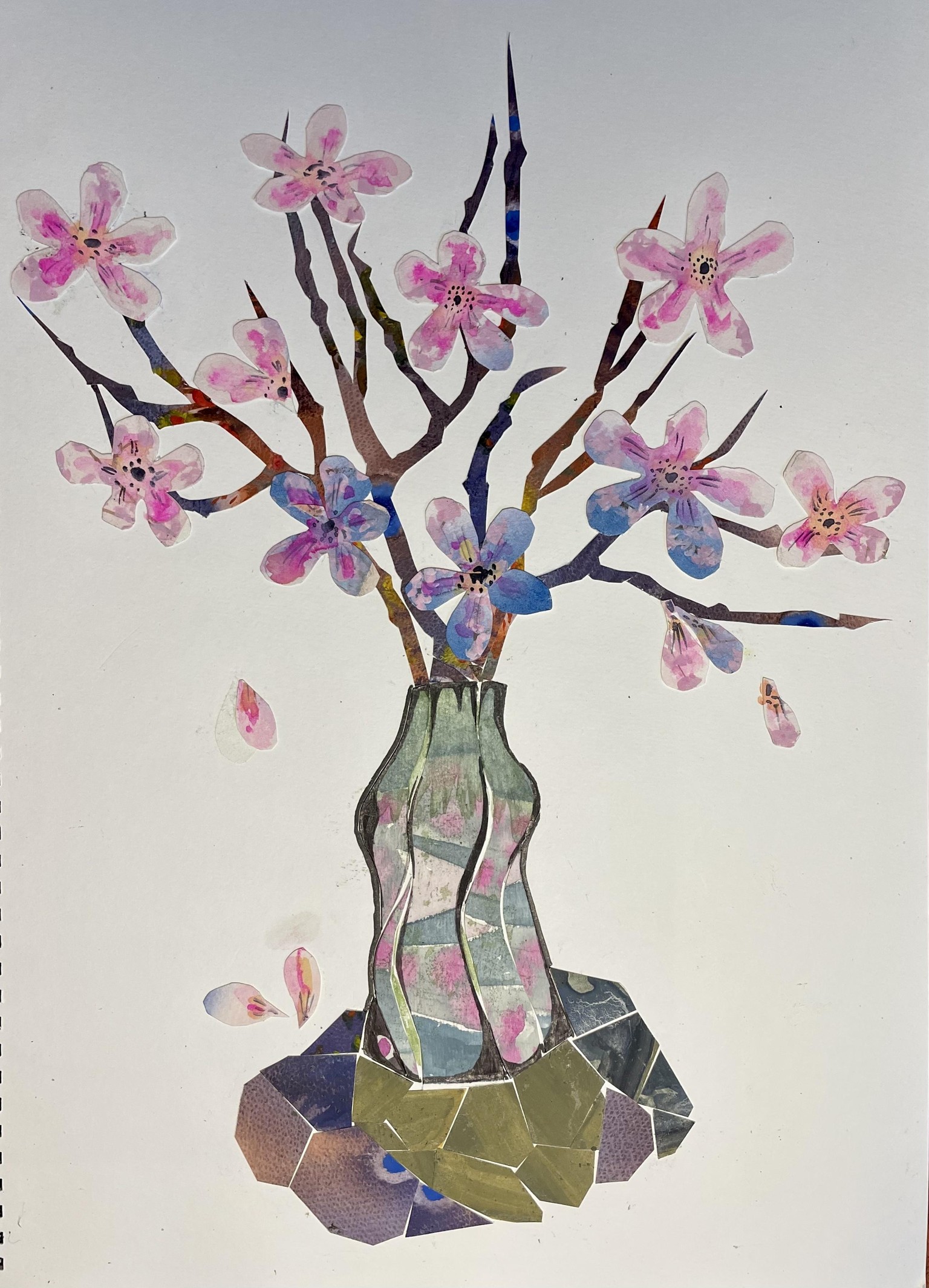 Flower/vase (painted paper) - image 2 - student project