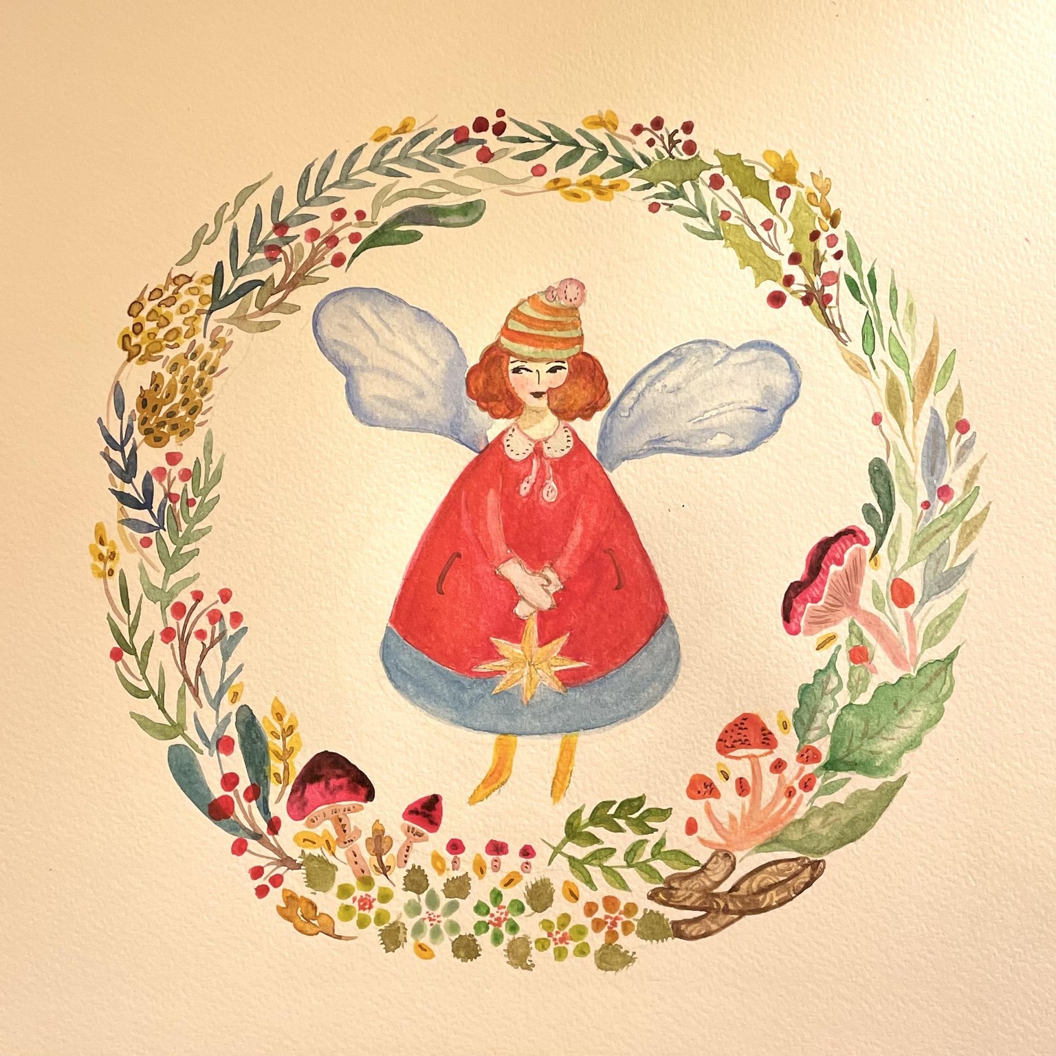 Little Winter Fairy (watercolor) - image 2 - student project