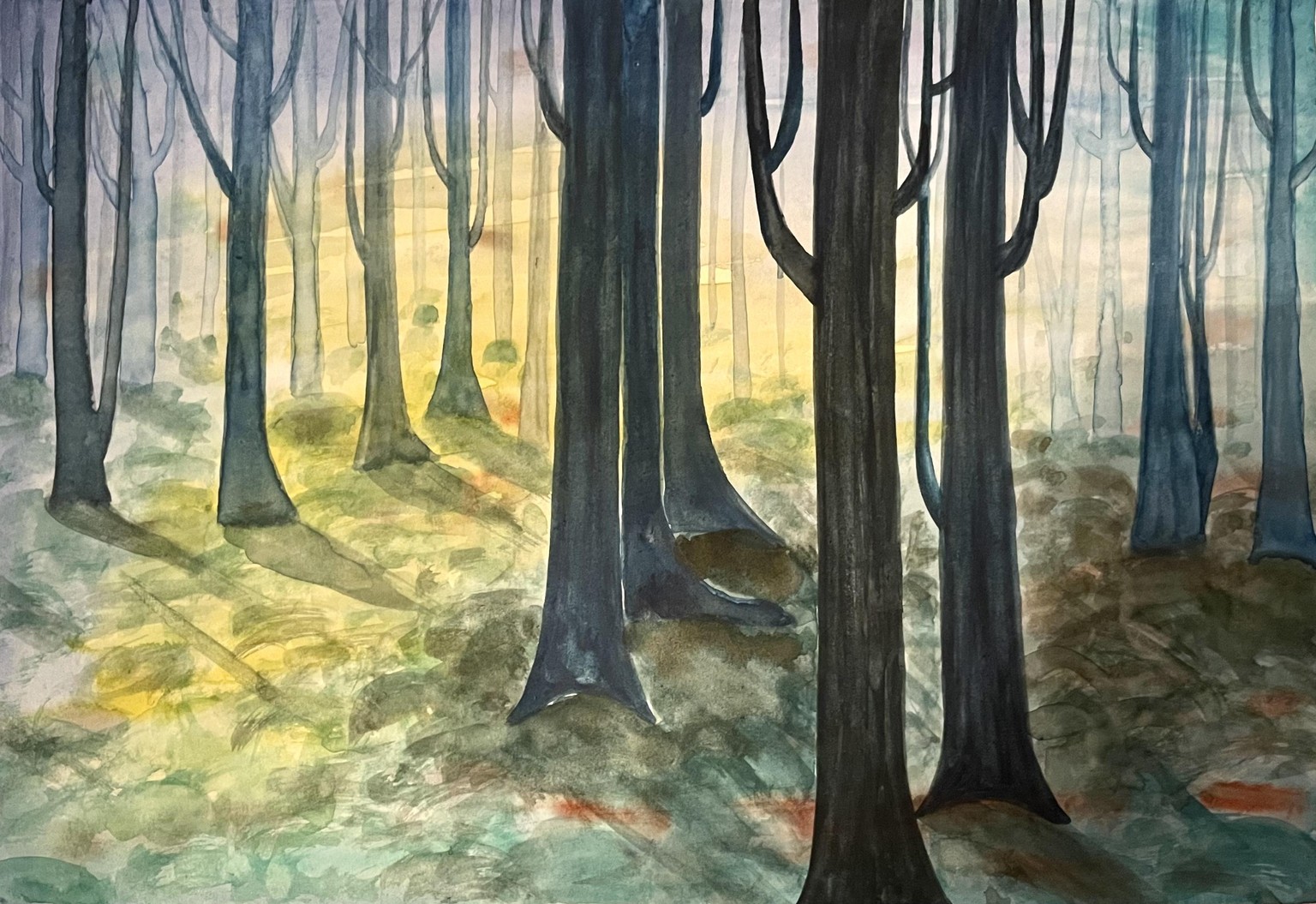 Woods  (2 way watercolors) - image 1 - student project