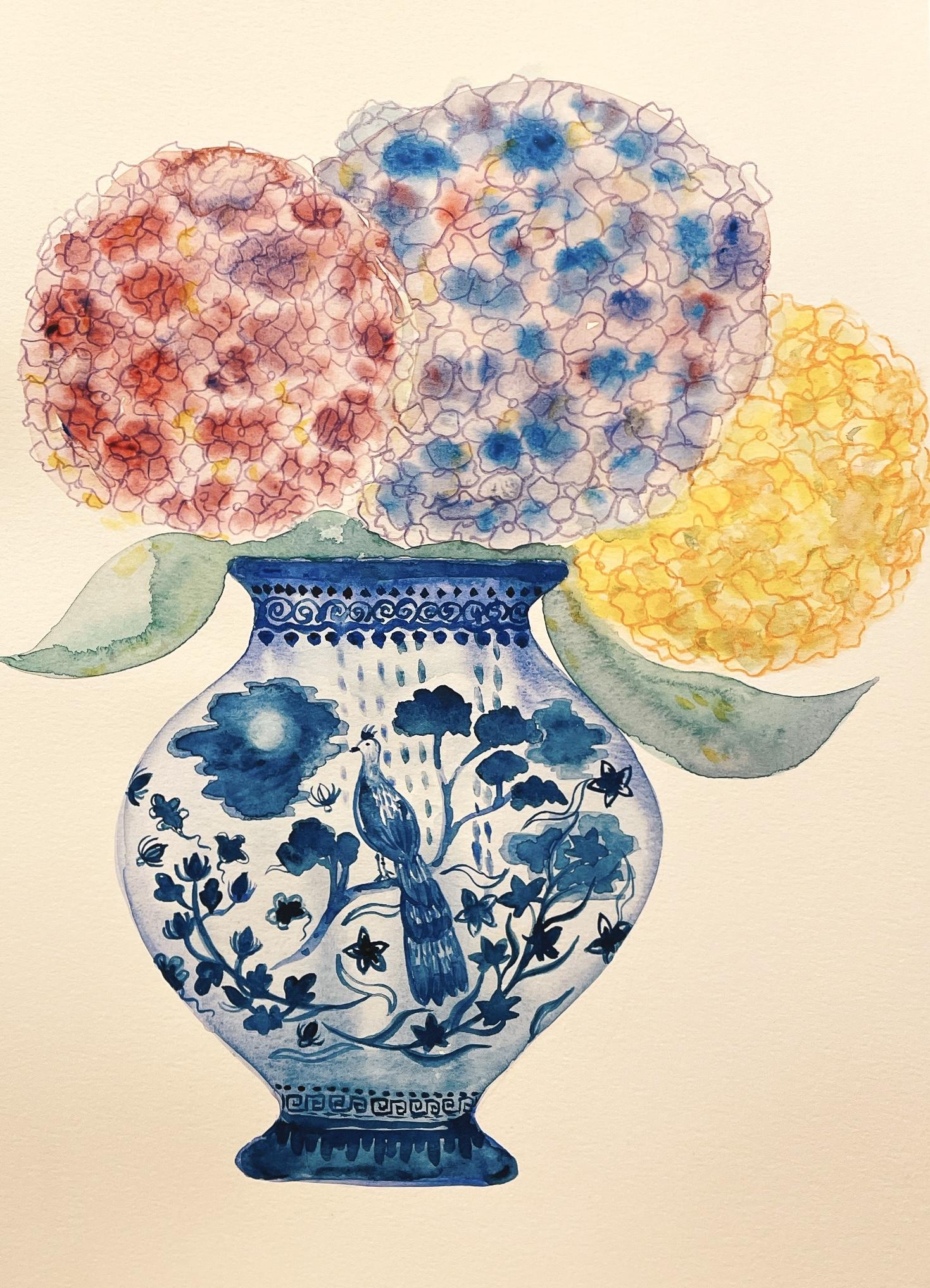 Chinese Porcelain Vase (watercolor/pencils) - image 1 - student project
