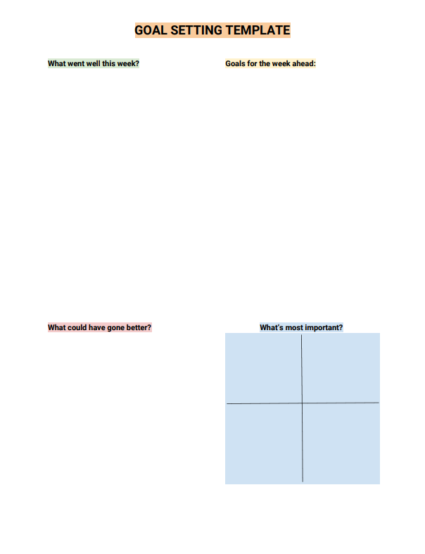 Goal Setting Template + Guide! - image 1 - student project