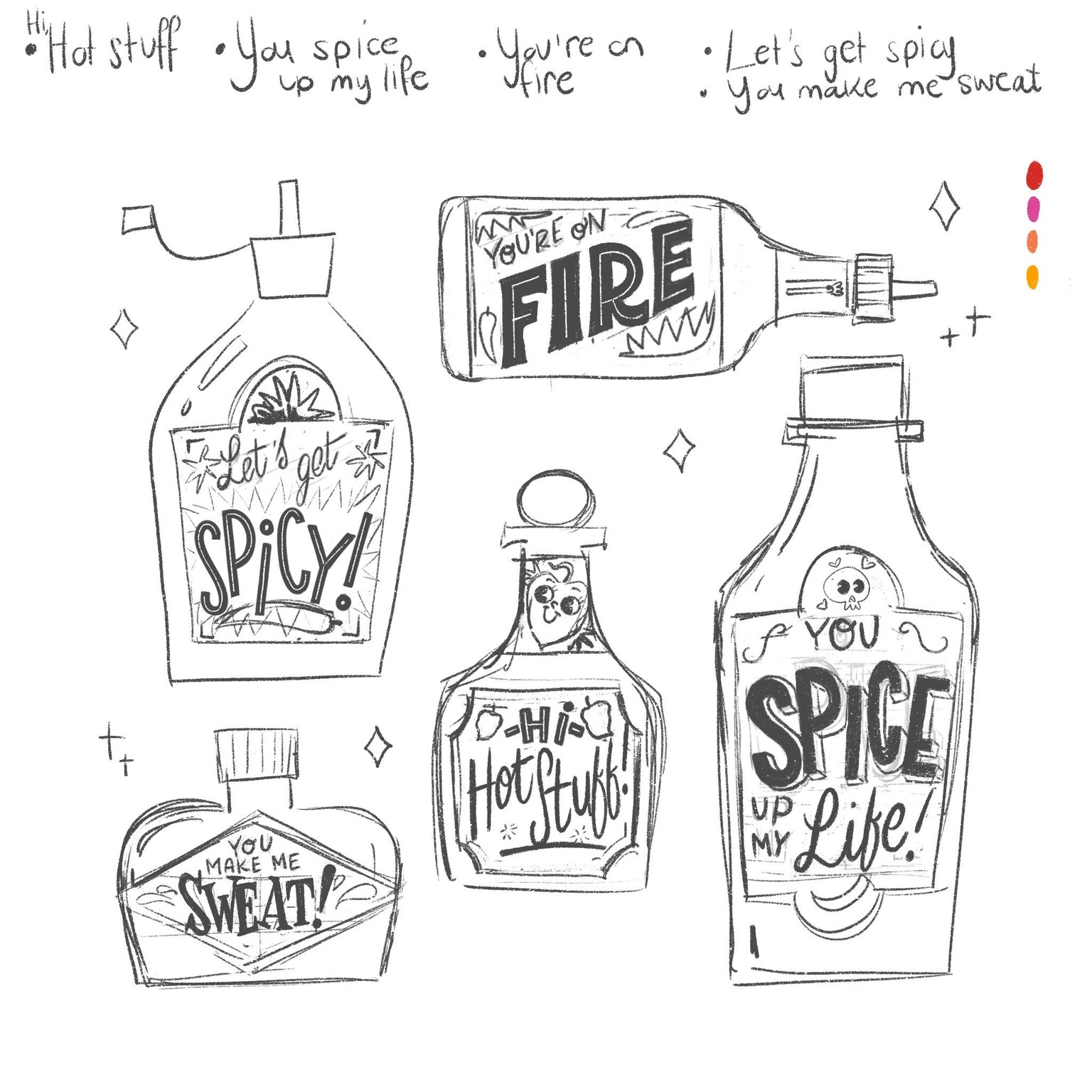 Hot Stuff Hot Sauce Bottles - image 1 - student project