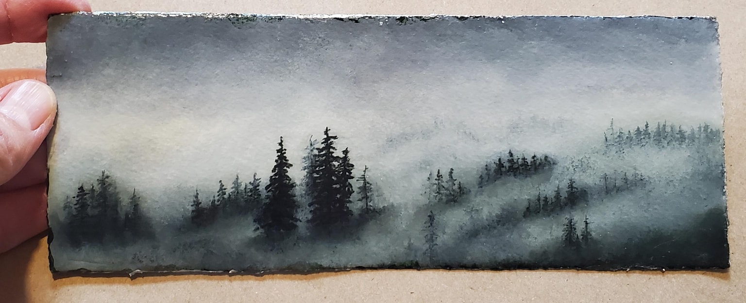 Misty Forest in acrylic - image 1 - student project